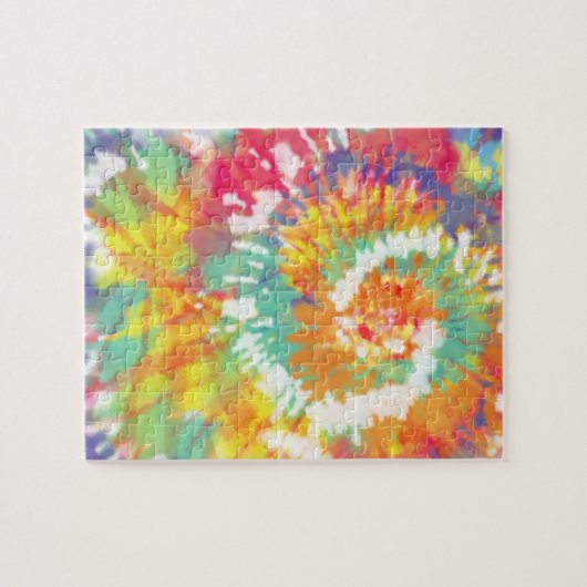 Rainbow Spiral Gefärbte Krawatte 8x10 Puzzle (Horizontal)