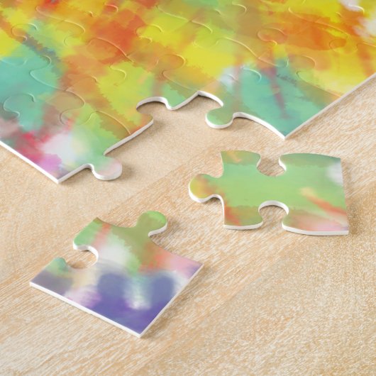 Rainbow Spiral Gefärbte Krawatte 8x10 Puzzle (Seite)