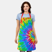 Rainbow Spiral Gefärbte Krawatte Schürze (Getragen)