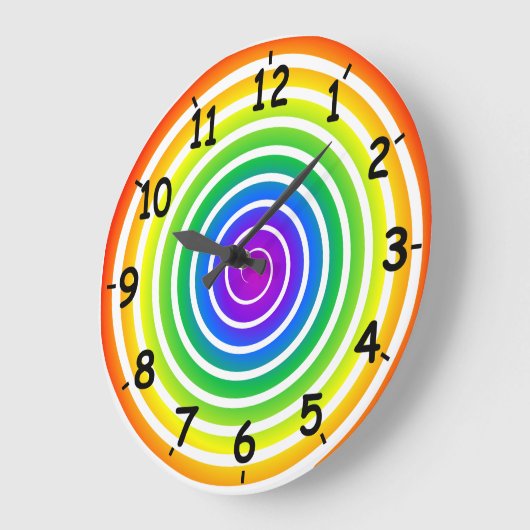 Rainbow Spiral Große Wanduhr (Winkel)