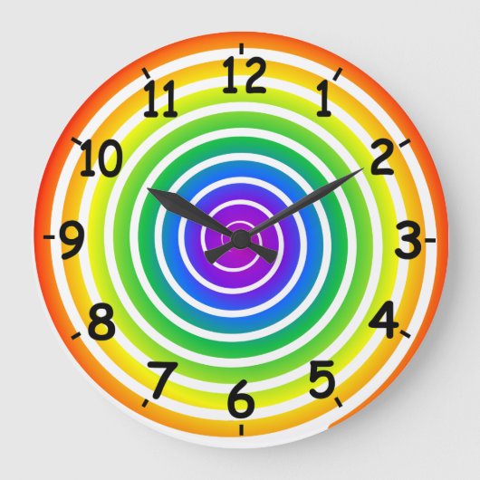 Rainbow Spiral Große Wanduhr (Vorderseite)