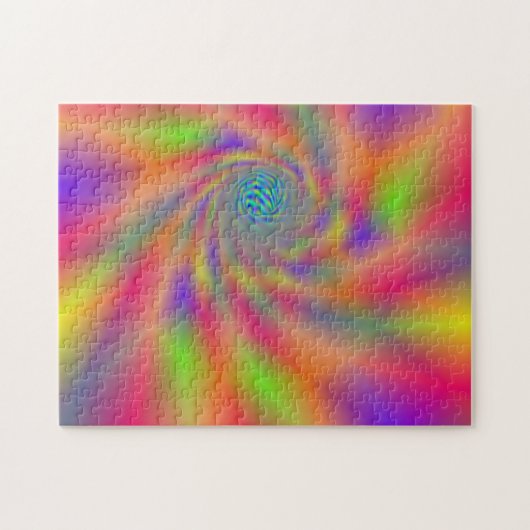 Rainbow Spiral Hole Tunnel Unmögliches Muster Puzzle (Horizontal)