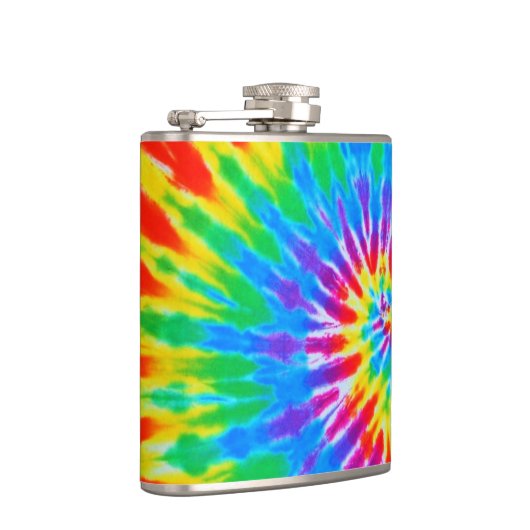 Rainbow Spiral-Krawatte-Dye-Flasche Flachmann (Rechts)