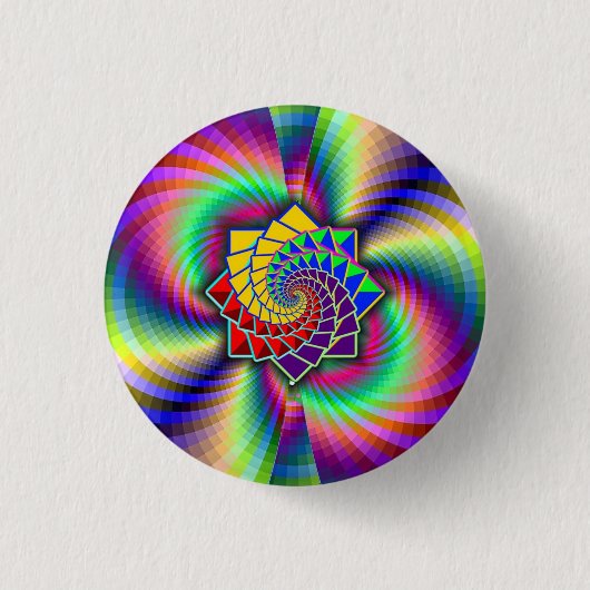 Rainbow Spiral Mathe Art Button (Vorderseite)