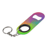 Rainbow Spiral Mini Flaschenöffner mit Schlüsselan (Vorderseite Schrägansicht)
