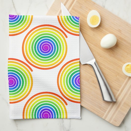 Rainbow Spiral Muster Handtuch (Viertel Falte)
