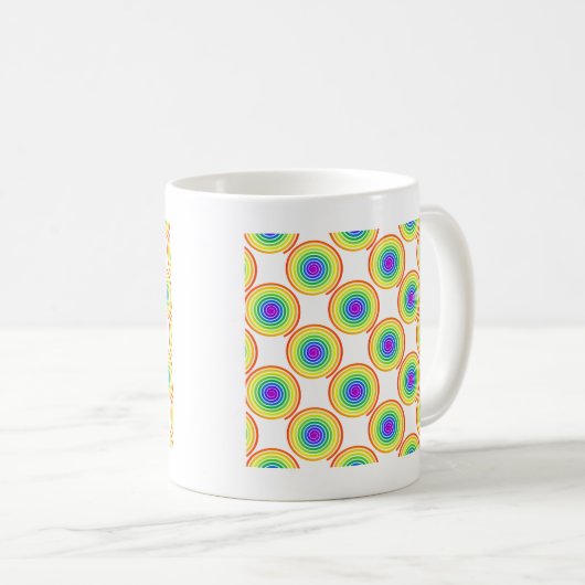 Rainbow Spiral Muster Kaffeetasse (VorderseiteRechts)