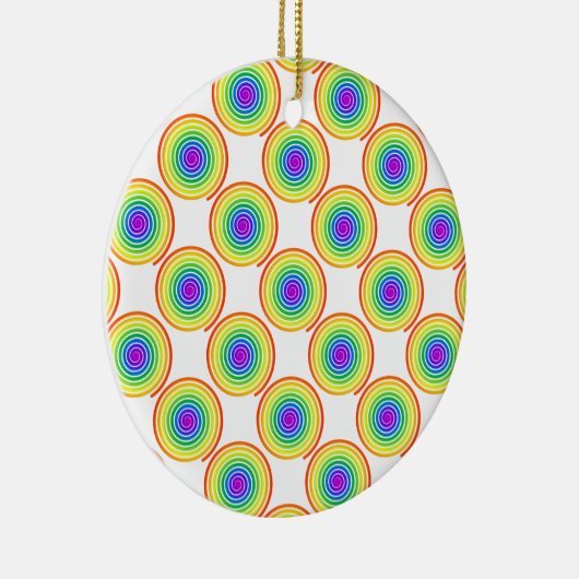 Rainbow Spiral Muster Keramik Ornament (Rechts)