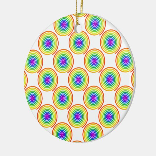 Rainbow Spiral Muster Keramik Ornament (Links)