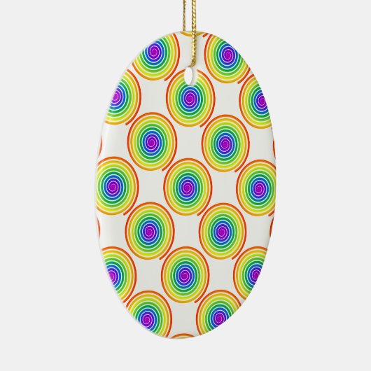 Rainbow Spiral Muster Keramik Ornament (Rechts)