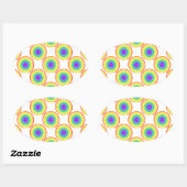 Rainbow Spiral Muster Ovaler Aufkleber (Blatt)