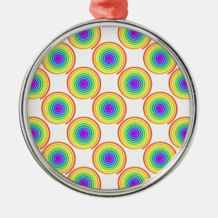 Rainbow Spiral Muster Silbernes Ornament