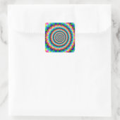 Rainbow Spiral Optical Illusion Quadratischer Aufkleber (Tasche)