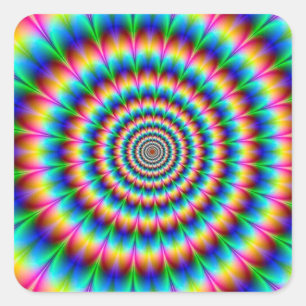 Rainbow Spiral Optical Illusion Quadratischer Aufkleber