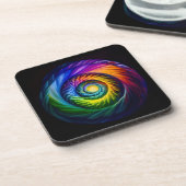 Rainbow Spiral Out Getränkeuntersetzer (Linke Seite)