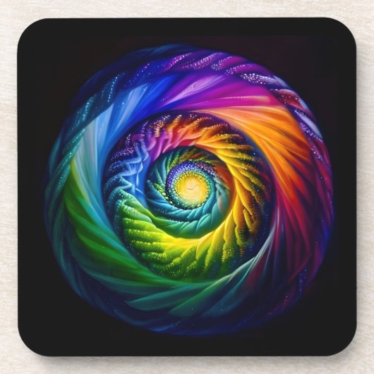 Rainbow Spiral Out Getränkeuntersetzer (Vorderseite)