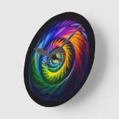 Rainbow Spiral Out Runde Wanduhr (Winkel)