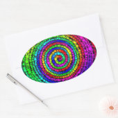 Rainbow Spiral Ovaler Aufkleber (Umschlag)