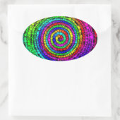 Rainbow Spiral Ovaler Aufkleber (Tasche)