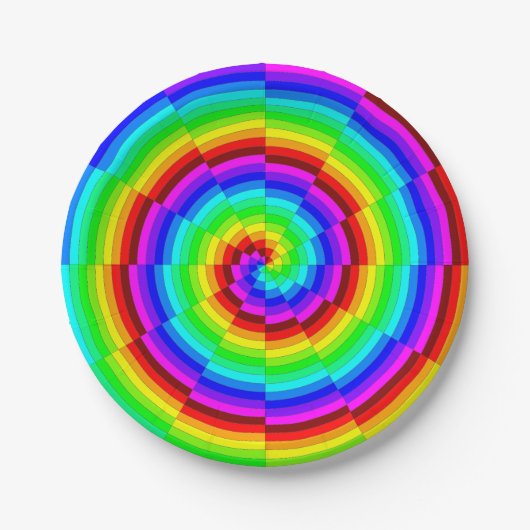 Rainbow Spiral Pappteller (Vorderseite)