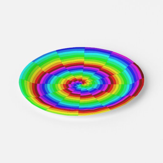 Rainbow Spiral Pappteller (Schrägansicht)