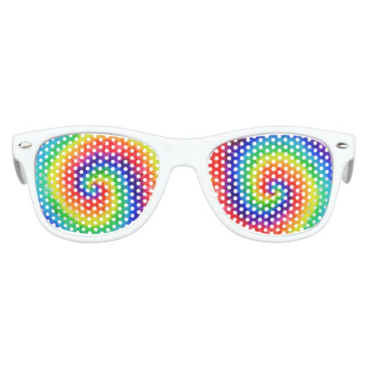 Rainbow Spiral Retro Sonnenbrille (Vorderseite)