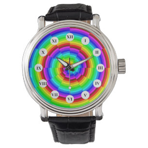 Rainbow Spiral (römisches Gesicht) von Kenneth Yon Armbanduhr