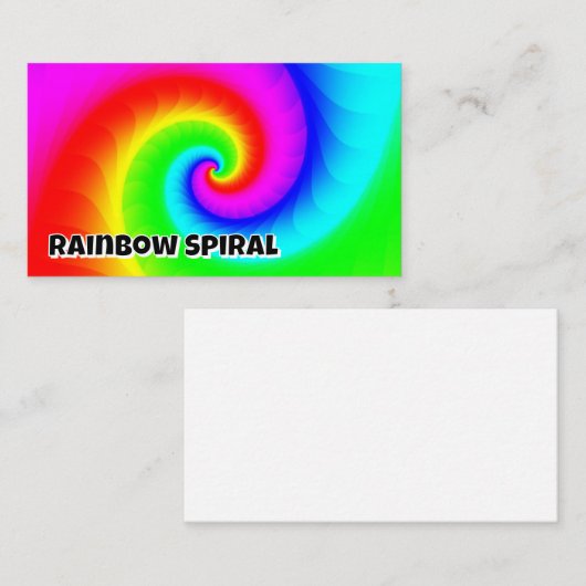 Rainbow Spiral (Sie können die Wörter ändern) Visitenkarte (Vorne/Hinten)