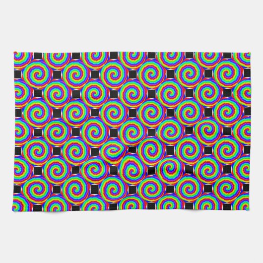 Rainbow Spiral von Kenneth Yoncich Geschirrtuch (Horizontal)