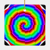 Rainbow Spiral von Kenneth Yoncich Keramikornament (Rückseite)
