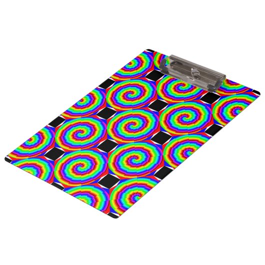 Rainbow Spiral von Kenneth Yoncich Klemmbrett (Schrägansicht)