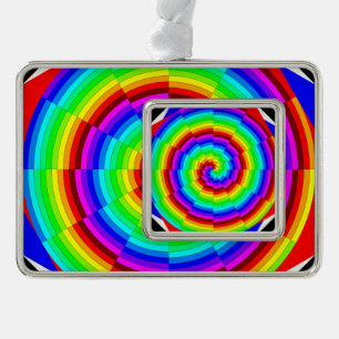 Rainbow Spiral von Kenneth Yoncich Rahmen-Ornament Silber
