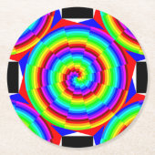 Rainbow Spiral von Kenneth Yoncich Runder Pappuntersetzer (Vorderseite)
