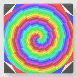Rainbow Spiral von Kenneth Yoncich Steinuntersetzer