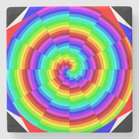Rainbow Spiral von Kenneth Yoncich Steinuntersetzer (Vorderseite)