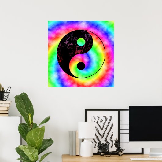 Rainbow Spiral Yin Yang Poster (Heimbüro)