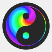 Rainbow Spiral Yin Yang Sticker (Vorderseite)