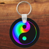 Rainbow Spiral Yin Yang Symbol Schlüsselanhänger (Vorderseite)