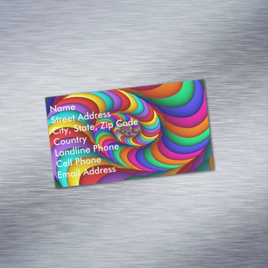 Rainbow Spirale Abstraktes Fine Fraktal Art Magnetische Visitenkarte (Beispiel)