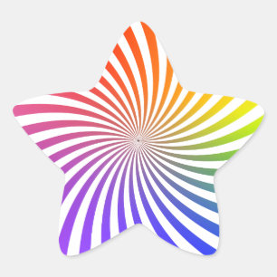 Rainbow Spirale Design: Sternenaufkleber Stern-Aufkleber