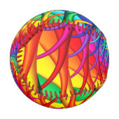 Rainbow Spiraling Roots Fraktal Baseball (Vorderseite Links)