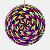 Rainbow Spiralism (Hinzufügen von Wörtern) Keramik Ornament (Hinten)