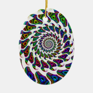 "Rainbow Spiralism" Keramik Ornament