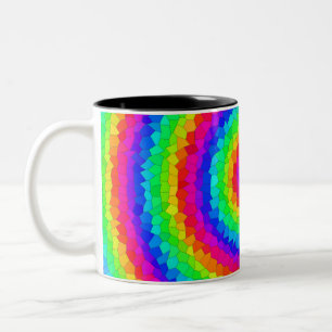 Rainbow-Spiralmosaik Zweifarbige Tasse