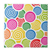 Rainbow Spirals Tile Fliese (Vorderseite)