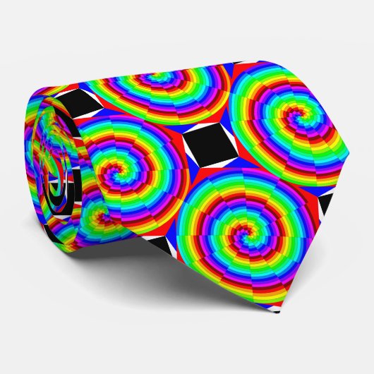 Rainbow Spirals von Kenneth Yoncich Krawatte (Gerollt)