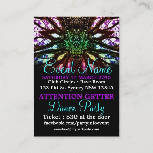 Rainbow Spirit Party Event Mini Flyer Visitenkarte (Vorderseite)