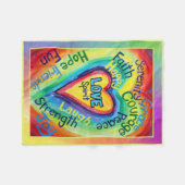 Rainbow Spirit Words Blanket Fleecedecke (Vorderseite (Horizontal))