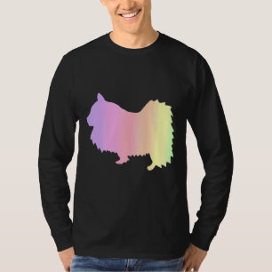 Rainbow Spitz Hund Kontur T-Shirt