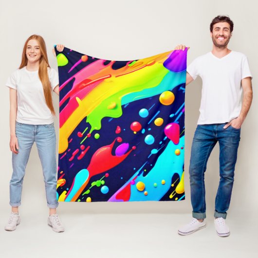 Rainbow Splash Art Fleecedecke (Beispiel)